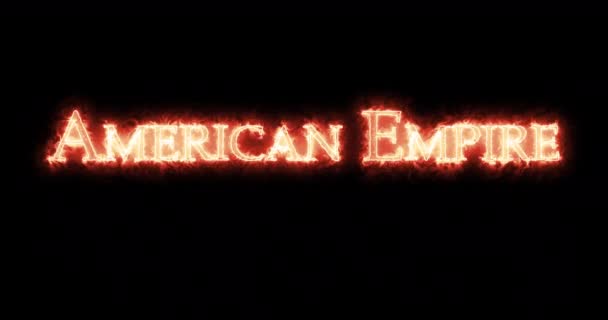 Imperio Americano Escrito Con Fuego Bucle — Vídeo de stock