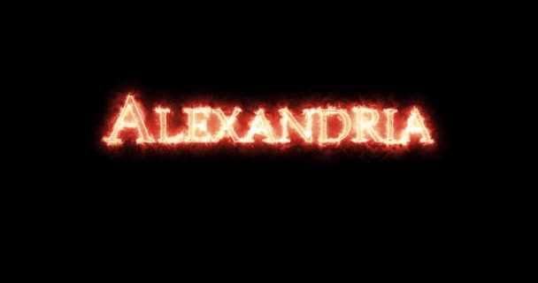 Alexandria Skriven Med Eld Ögla — Stockvideo