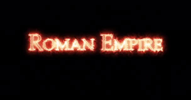Roman Empire Written Fire Loop — Stock Video