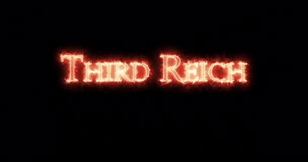 Third Reich Written Fire Loop — Stock Video