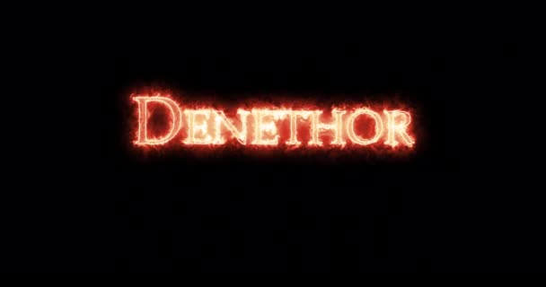Denethor Escrito Con Fuego Bucle — Vídeo de stock