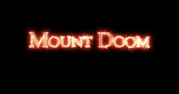 Mount Doom Mit Feuer Geschrieben Schleife — Stockvideo