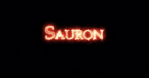 Sauron Escrito Con Fuego Bucle — Vídeos de Stock