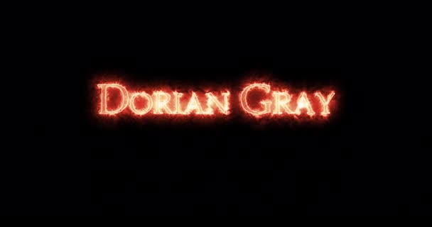Dorian Gray Escrito Con Fuego Bucle — Vídeo de stock