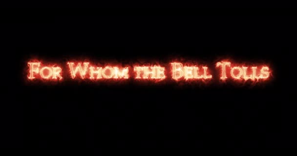 Кого Дзвонить Дзвоник Написаний Вогнем Петлі — стокове відео