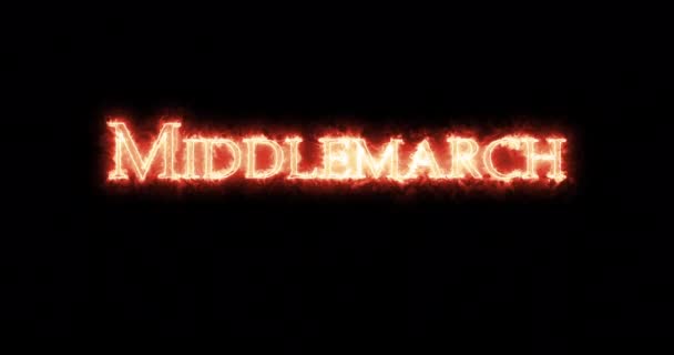 Middlemarch Written Fire Loop — Stock Video