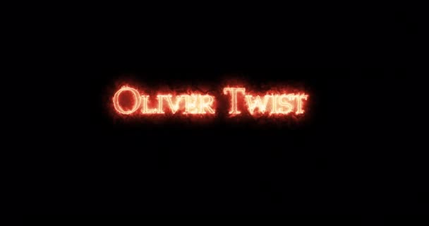 Oliver Twist Ateşle Yazılmış Döngü — Stok video