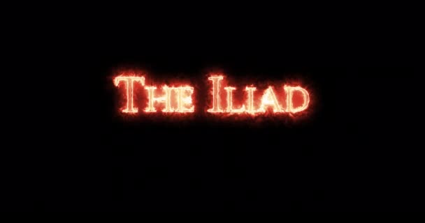 Iliad Written Fire Loop — Stock Video