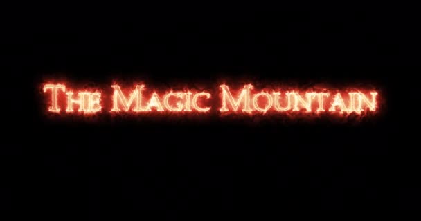 Montaña Mágica Escrita Con Fuego Bucle — Vídeos de Stock