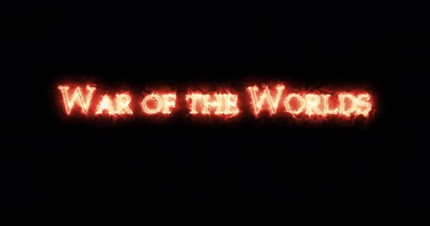War Worlds Written Fire Loop — Stock Video