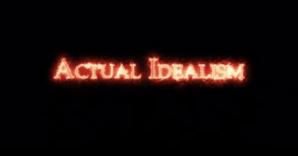 Idealismul Real Scris Foc Bucla — Videoclip de stoc