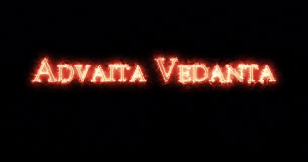 Advaita Vedanta Skriven Med Eld Ögla — Stockvideo