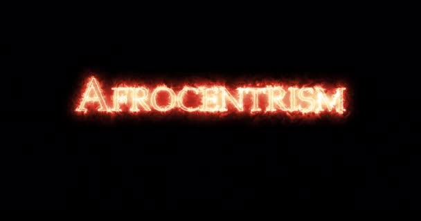 Afrocentrismo Escrito Con Fuego Bucle — Vídeos de Stock