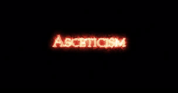 Asceticism Written Fire Loop — Stock Video