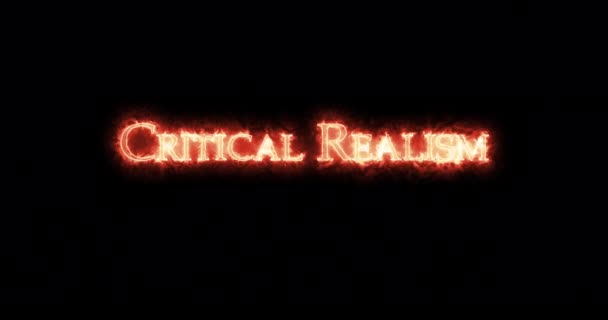 Realismul Critic Scris Foc Bucla — Videoclip de stoc