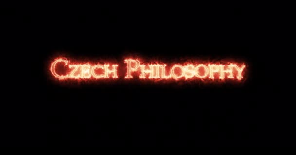 Czech Philosophy written with fire. Loop