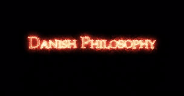 Philosophie Danoise Écrite Avec Feu Boucle — Video