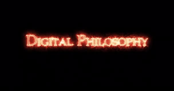 Digital Philosophy Written Fire Loop — Stock Video