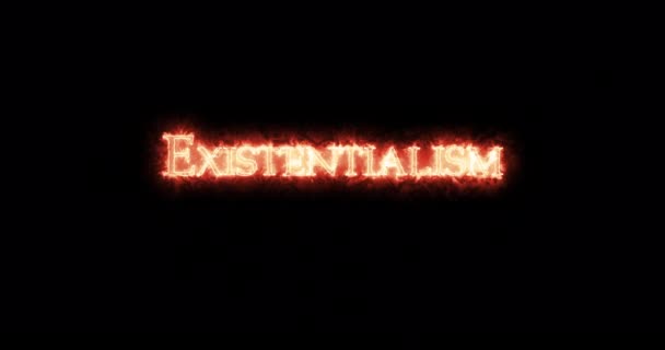 Existentialism Written Fire Loop — Stock Video