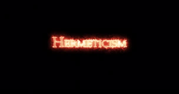Hermeticism Written Fire Loop — Stock Video