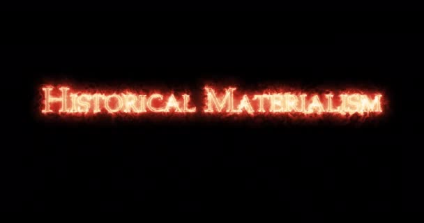 Materialismul Istoric Scris Foc Bucla — Videoclip de stoc