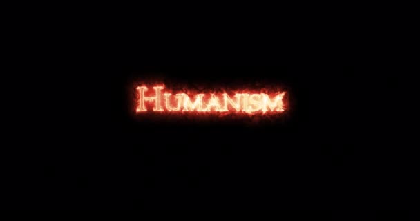 Humanisme Ditulis Dengan Api Pengulangan — Stok Video