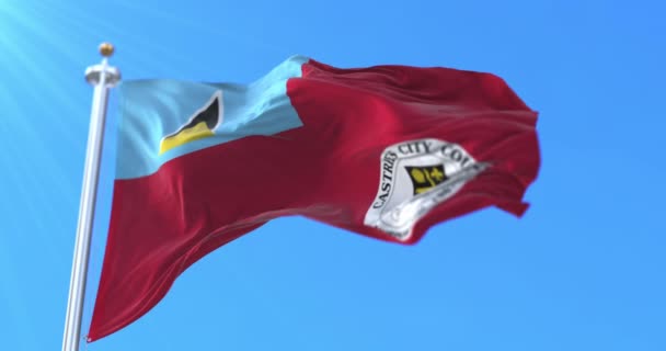 Flag Castries Capital City Saint Lucia Loop — Wideo stockowe