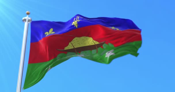 Bandera Cayena Capital Guayana Francesa Loop — Vídeo de stock