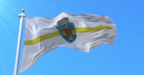 Chisinau Bayrağı Moldova Cumhuriyeti Nin Başkenti Döngü — Stok video