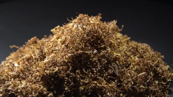 Tobacco Strands Turning Black Background — Stock Video