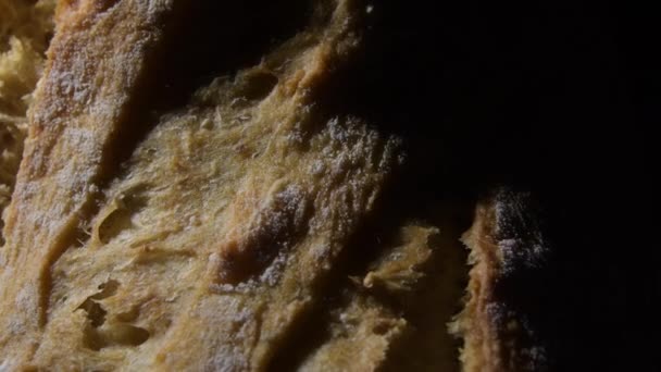 Bread Crust Intimate Light Turning — Stock Video