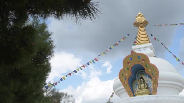 Kalaczakra Stupa Pochmurny Dzień Velez Malaga Hiszpania — Wideo stockowe