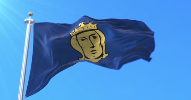 Bandeira Estocolmo Capital Suécia Loop — Vídeo de Stock