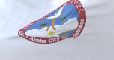 Etiyopya 'nın başkenti Addis Ababa' nın bayrağı. Döngü