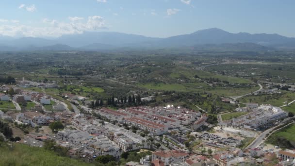 Vista Del Pueblo Cartama Región Guadalhorce Día Soleado — Vídeo de stock