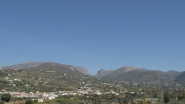 Boquete de Zafarraya 'nın panoramik manzarası, Malaga, İspanya' da coğrafi özellik