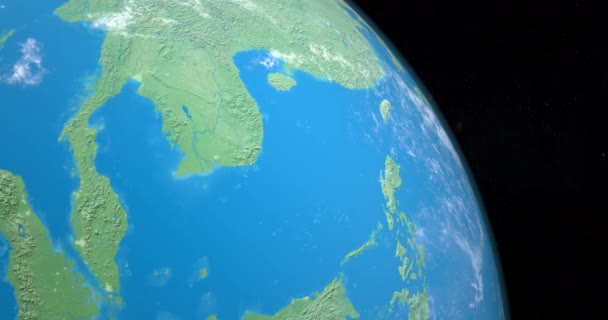 Halbinsel Indochina Auf Dem Planeten Erde Aus Dem Weltraum — Stockvideo