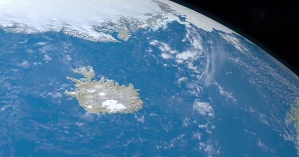 Ijsland Planeet Aarde Vanuit Ruimte — Stockvideo