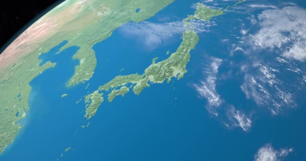 Zee Van Japan Planeet Aarde Vanuit Ruimte Gezien — Stockvideo