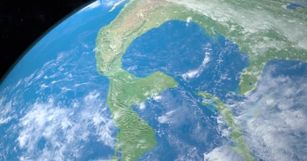 Yucatan Halbinsel Auf Dem Planeten Erde Luftaufnahme Aus Dem Weltraum — Stockvideo