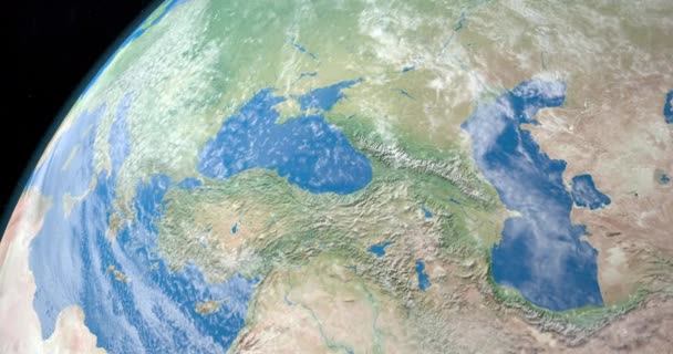 Anatolische Halbinsel Auf Dem Planeten Erde Luftaufnahme Aus Dem Weltraum — Stockvideo