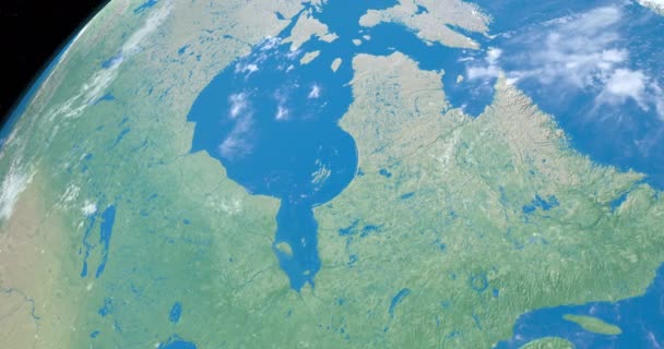 Hudson Bay Planet Earth Aerial View Outer Space — Stock Video