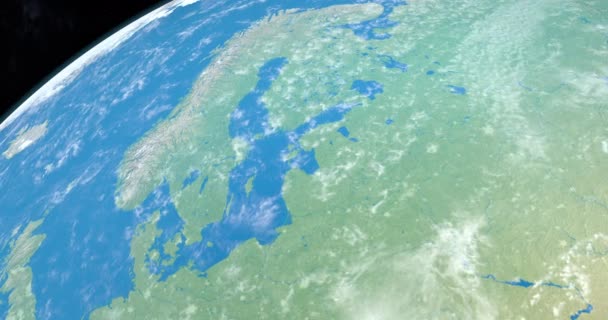 Ostsee Auf Dem Planeten Erde Luftaufnahme Aus Dem Weltraum — Stockvideo