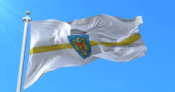 Flagge Von Chisinau Hauptstadt Der Republik Moldau Darstellung — Stockfoto