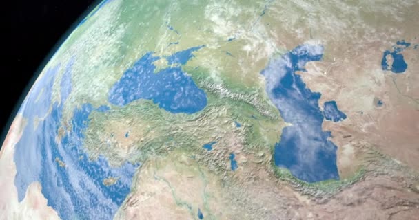 Dünya Daki Anadolu Yarımadası Dış Uzaydan Hava Görüntüsü — Stok video