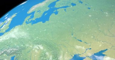 Dünya gezegenindeki Ren nehri, uzaydan gelen hava manzarası
