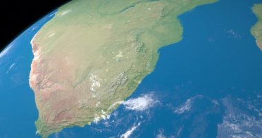 Dünya 'daki Kalahari Çölü, uzaydan gökyüzü manzaralı.