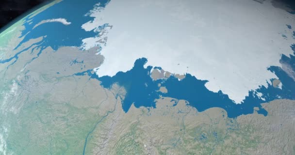 Laptev Zee Planeet Aarde Vanuit Ruimte Gezien Vanuit Lucht — Stockvideo