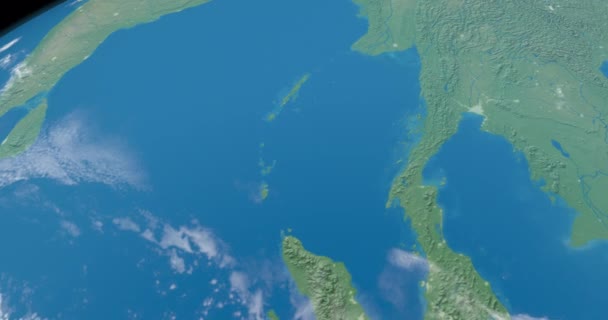 Андаманское Море Планете Земля Вид Воздуха Космоса — стоковое видео