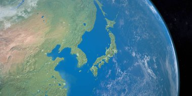 Dünya 'daki Japon Denizi dış uzaydan
